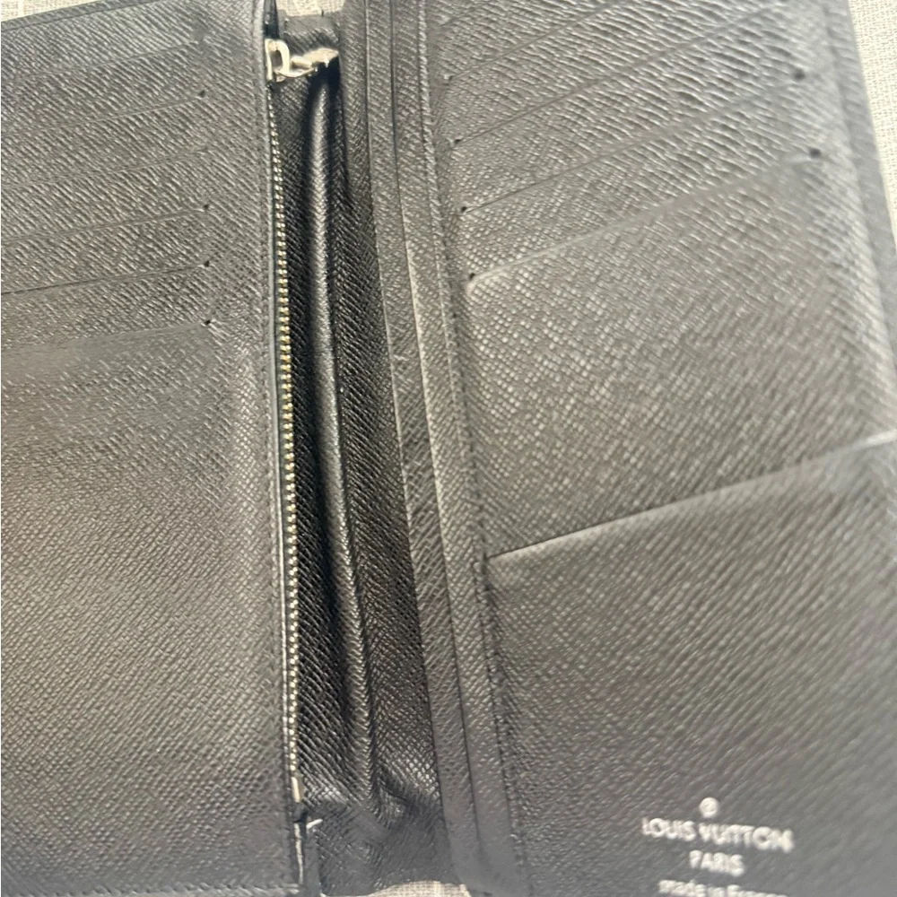 Louis Vuitton Black Textured Long Wallet